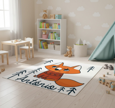 Személyre szabott nordikus róka nyilakkal vinil szőnyeg - TenStickers