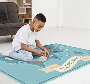 Személyre szabott térkép Vinil szőnyeg nevekkel - TenStickers