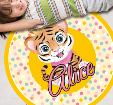 Személyre szabott tigris Vinil szőnyeg nevekkel - TenStickers