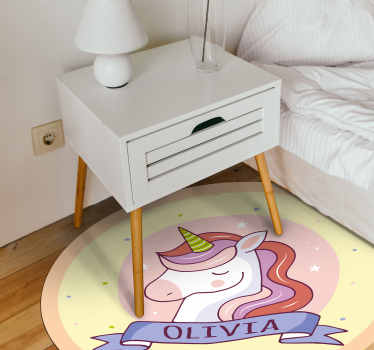 Személyre szabott unikornis Vinil szőnyeg nevekkel - TenStickers
