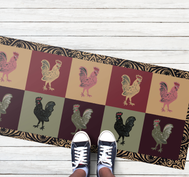 Színes csirke minta vinil szőnyeg állat - TenStickers