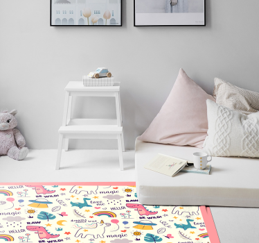 Színes dinoszaurusz téma vinil szőnyeg gyerekek - TenStickers