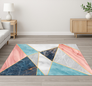 Színes geometrikus design Márvány vinil szőnyeg - TenStickers