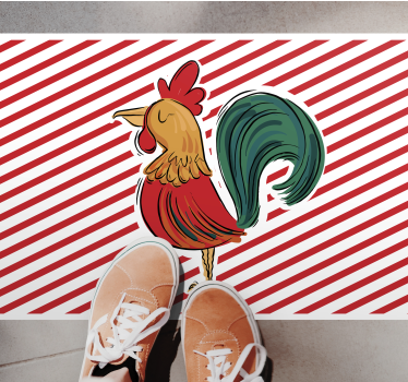 Színes kakas grafika vinil szőnyeg állat - TenStickers