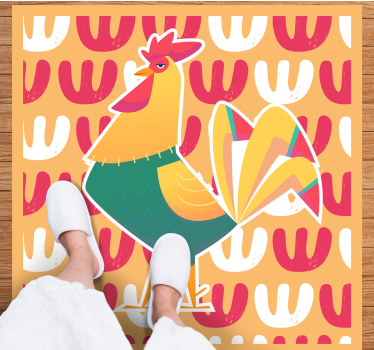 Színes kakas művészet vinil szőnyeg állat - TenStickers