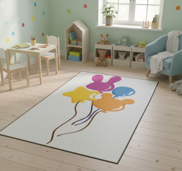 Vinil szőnyeg gyerekek állatfigurás lufikkal - TenStickers