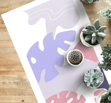 Színes monstera levél jellegű szőnyeg - TenStickers