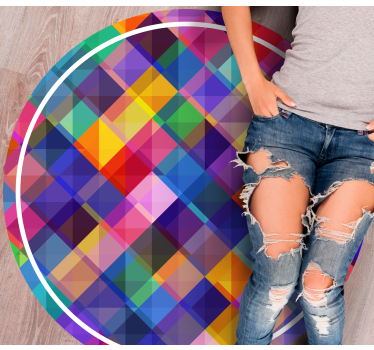 Színes patchwork minta vinil szőnyeg geometriai - TenStickers