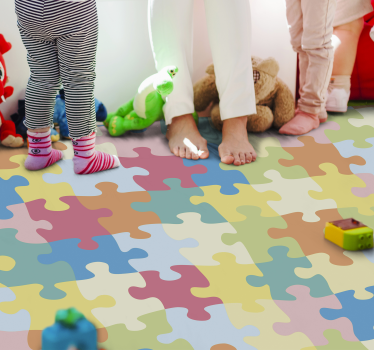 Színes puzzle darab gyerekeknek vinil szőnyeg - TenStickers