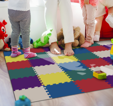Színes puzzle szőnyeg vinil szőnyeg mások - TenStickers