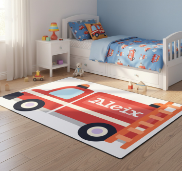 Színes tűzoltóautó vinil szőnyeg gyerekeknek - TenStickers