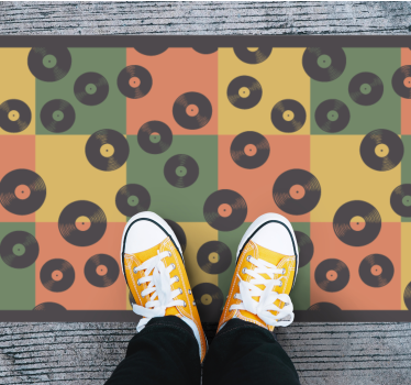 Színes vinil lemez retro mintás retro szőnyeg - TenStickers