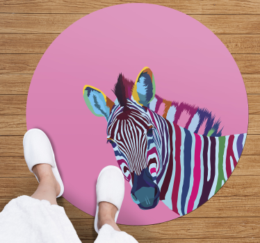 Színes zebra portré vinil szőnyeg állat - TenStickers