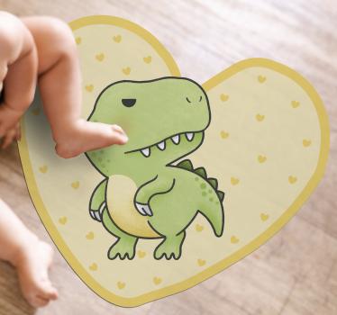 Szív alakú dino vinil szőnyeg gyerekek - TenStickers