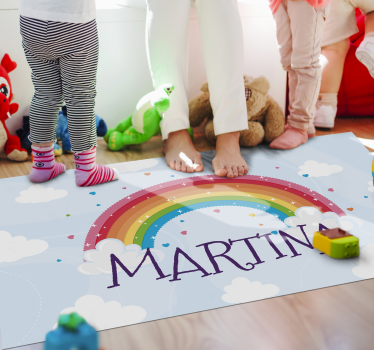 Szivárvány egyéni név vinil szőnyeg mások - TenStickers