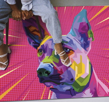 Szivárvány pop art kutya állat szőnyeg - TenStickers