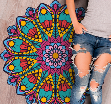Szivárvány színek mandala szőnyeg - TenStickers