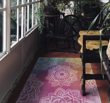 Szivárvány színű háttér mandala szőnyeg - TenStickers