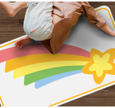 Szivárványcsillag motívum vinil szőnyeg gyerekek - TenStickers