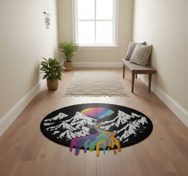 Szivárványhegy jelenet vinil szőnyeg természet - TenStickers