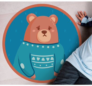 Szomorú medve állat szőnyeg portréja - TenStickers