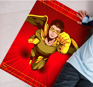Szuperhős akciópóz vinil szőnyeg mások - TenStickers