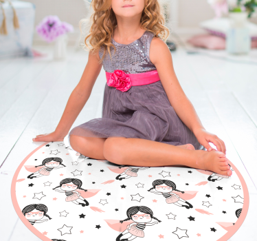 Szuperlány kerek egyedi szőnyegek - TenStickers
