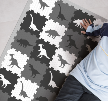 Szürke állat puzzle babaszőnyeg - TenStickers
