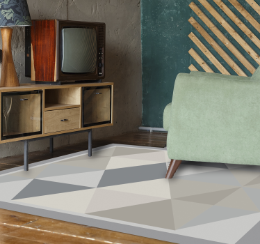 Szürke pantone háromszögek skandináv vinyl szőnyeg - TenStickers