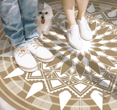 Természetes nagy mandala körkörös mandala szőnyeg - TenStickers