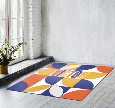 Testreszabható geometriai Vinil szőnyeg nevekkel - TenStickers