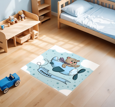 Testreszabható teddy pilóta dizájn Vinil szőnyeg nevekkel - TenStickers