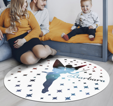 Testreszabható tündér sziluett Vinil szőnyeg nevekkel - TenStickers