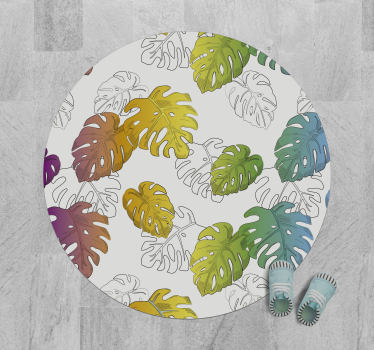 Többszínű monstera edény design szőnyeg - TenStickers