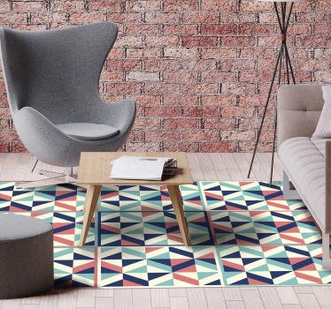 Többszínű rombusz alakú geometriai vinilszőnyeg - TenStickers
