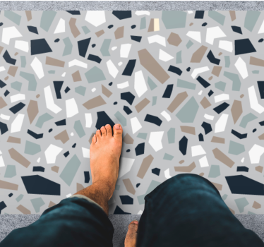 Töredezett szürke terrazzo vinil szőnyeg kőhatás - TenStickers