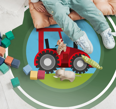 Traktoros játszótér vinil szőnyeg gyerekek - TenStickers