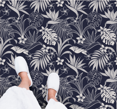 Tropical floral pattern vinil szőnyeg természet - TenStickers