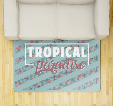 Trópusi paradicsom szöveg vinil szőnyeg állat - TenStickers