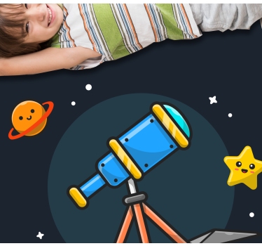 Tudományos távcső rajzfilm űr csillag szőnyeg - TenStickers