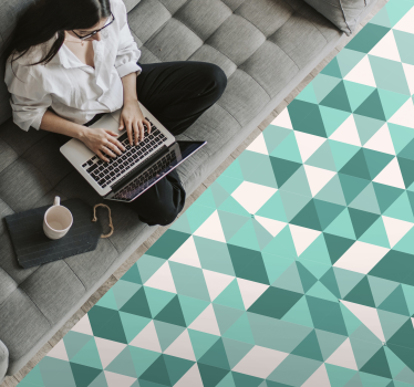 Türkiz háromszögek minta geometriai szőnyeg - TenStickers