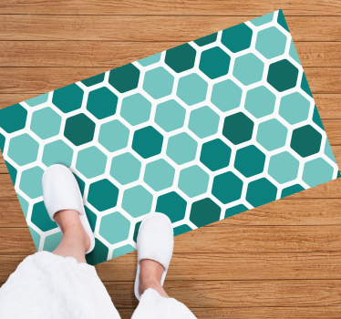 Türkiz hatszög mintás geometriai szőnyegek - TenStickers