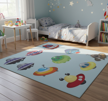 Ufos gyerek szőnyeg vinil szőnyeg gyerekek - TenStickers