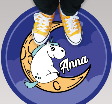 Egyedi egyszarvú a holdon vinil szőnyeg mások - TenStickers