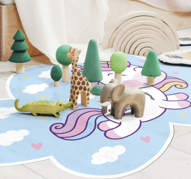 Unikornis felhőjáték vinil szőnyeg gyerekek - TenStickers