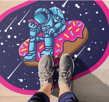 Űrhajós a fánkon vinil szőnyeg tiniknek - TenStickers