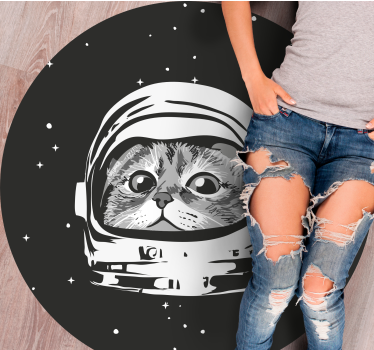 űrmacska kaland vinil szőnyeg gyerekek - TenStickers
