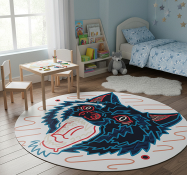 Üvöltő farkas grafika vinil szőnyeg állat - TenStickers