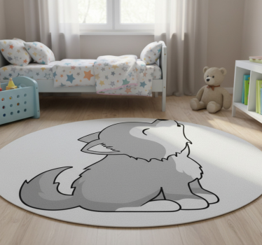 Üvöltő kutyás illusztráció vinil szőnyeg Állat - TenStickers