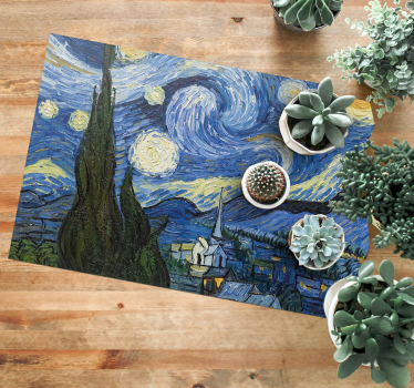 Van gogh csillagos éjszakai vinil étkező szőnyeg - TenStickers